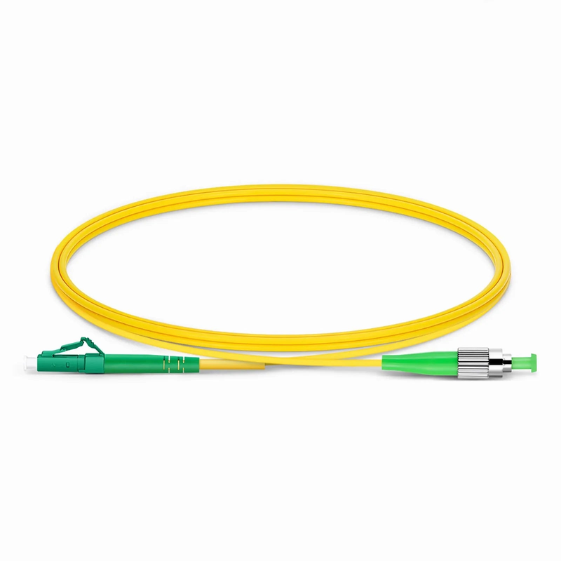 Refurb Squared 1m (3ft) Fiber Patch Cable, 1 Fiber, LC APC Simplex to FC APC Simplex, Single Mode (OS2), Riser (OFNR), 2.0mm, Tight-Buffered, Yellow