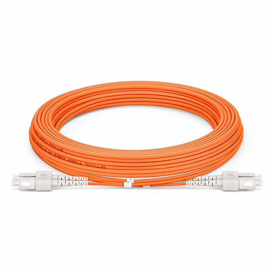 Refurb Squared 5m (16ft) Fiber Patch Cable, 2 Fibers, SC UPC Duplex to SC UPC Duplex, Multimode (OM2), Riser (OFNR), 2.0mm, Tight-Buffered, Orange