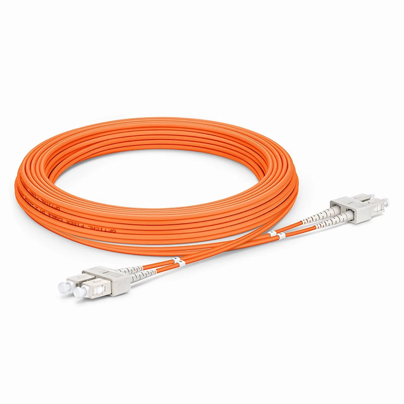 Refurb Squared 5m (16ft) Fiber Patch Cable, 2 Fibers, SC UPC Duplex to SC UPC Duplex, Multimode (OM2), Riser (OFNR), 2.0mm, Tight-Buffered, Orange