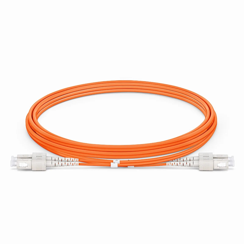Refurb Squared 2m (7ft) Fiber Patch Cable, 2 Fibers, SC UPC Duplex to SC UPC Duplex, Multimode (OM2), Riser (OFNR), 2.0mm, Tight-Buffered, Orange