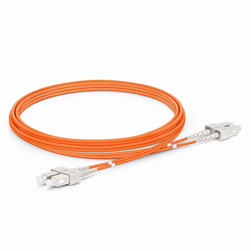 Refurb Squared 2m (7ft) Fiber Patch Cable, 2 Fibers, SC UPC Duplex to SC UPC Duplex, Multimode (OM2), Riser (OFNR), 2.0mm, Tight-Buffered, Orange