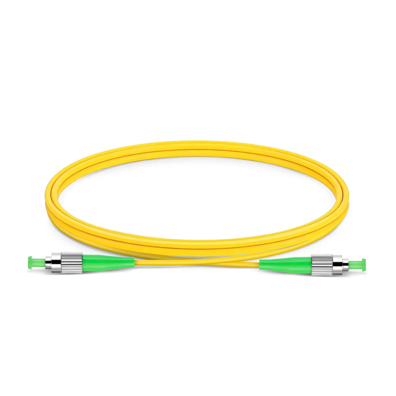 Refurb Squared 1m (3ft) Fiber Patch Cable, 1 Fiber, FC APC Simplex to FC APC Simplex, Single Mode (OS2), Riser (OFNR), 3.0mm, Tight-Buffered, Yellow