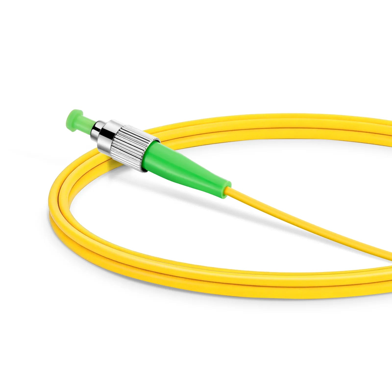 Refurb Squared 1m (3ft) Fiber Patch Cable, 1 Fiber, FC APC Simplex to FC APC Simplex, Single Mode (OS2), Riser (OFNR), 3.0mm, Tight-Buffered, Yellow