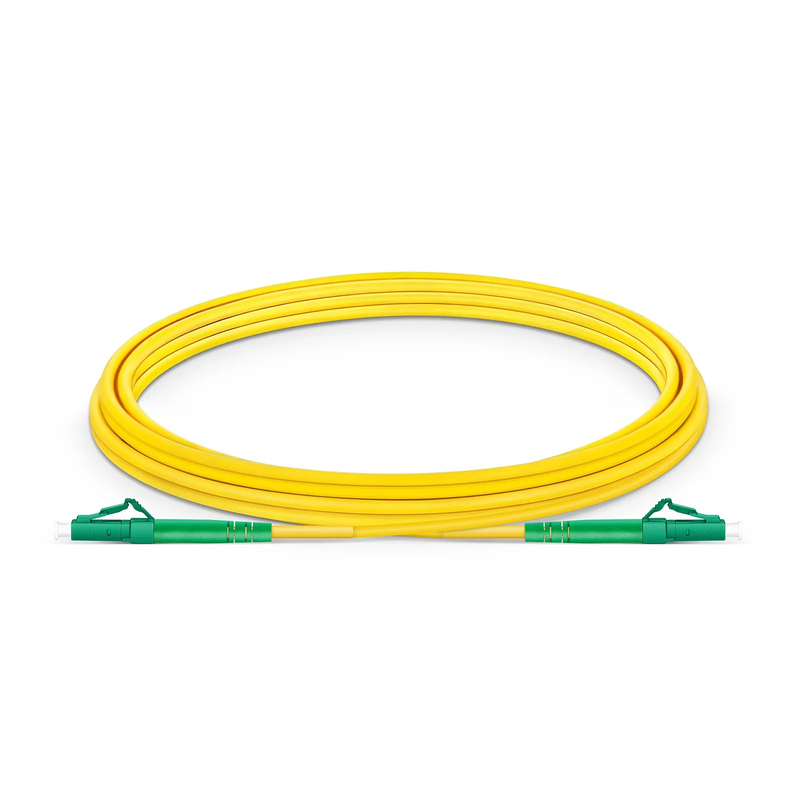Refurb Squared 3m (10ft) Fiber Patch Cable, 1 Fiber, LC APC Simplex to LC APC Simplex, Single Mode (OS2), Riser (OFNR), 3.0mm, Tight-Buffered, Yellow