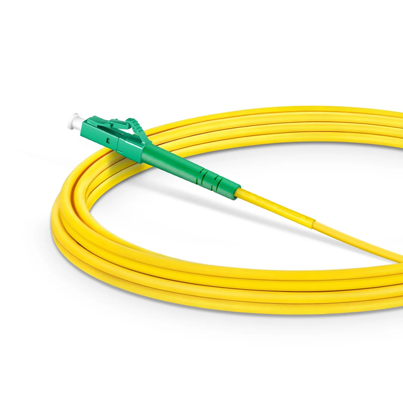 Refurb Squared 3m (10ft) Fiber Patch Cable, 1 Fiber, LC APC Simplex to LC APC Simplex, Single Mode (OS2), Riser (OFNR), 3.0mm, Tight-Buffered, Yellow