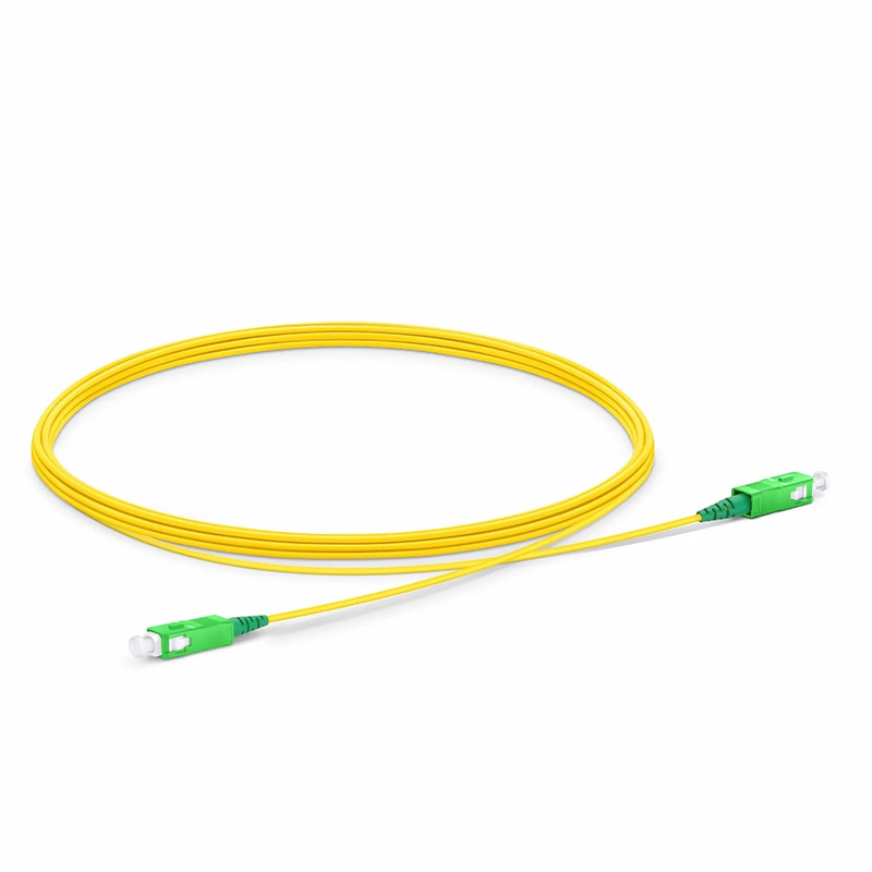 Refurb Squared 3m (10ft) Fiber Patch Cable, 1 Fiber, SC APC Simplex to SC APC Simplex, Single Mode (OS2), LSZH, 1.2mm, Tight-Buffered, Yellow