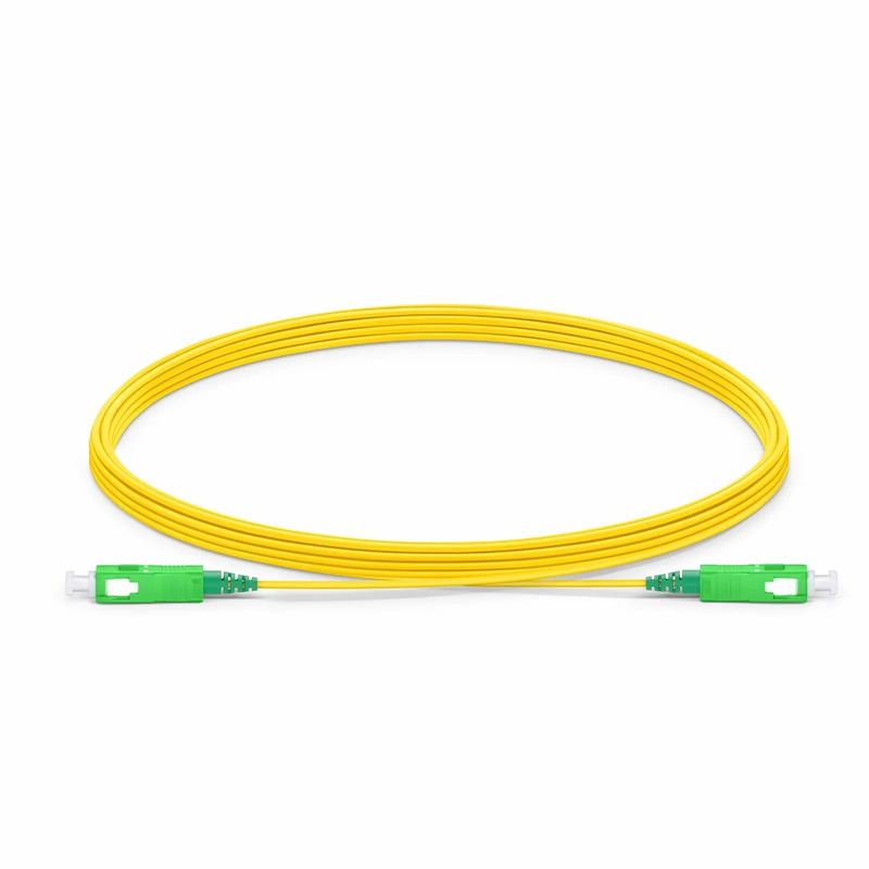 Refurb Squared 5m (16ft) Fiber Patch Cable, 1 Fiber, SC APC Simplex to SC APC Simplex, Single Mode (OS2), LSZH, 1.2mm, Tight-Buffered, Yellow