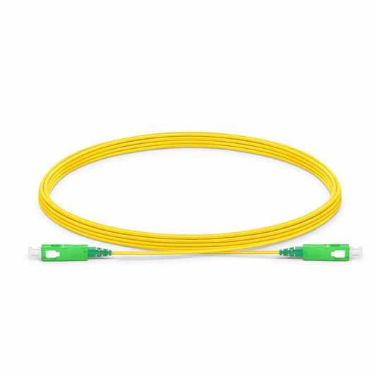 Refurb Squared 5m (16ft) Fiber Patch Cable, 1 Fiber, SC APC Simplex to SC APC Simplex, Single Mode (OS2), LSZH, 1.2mm, Tight-Buffered, Yellow