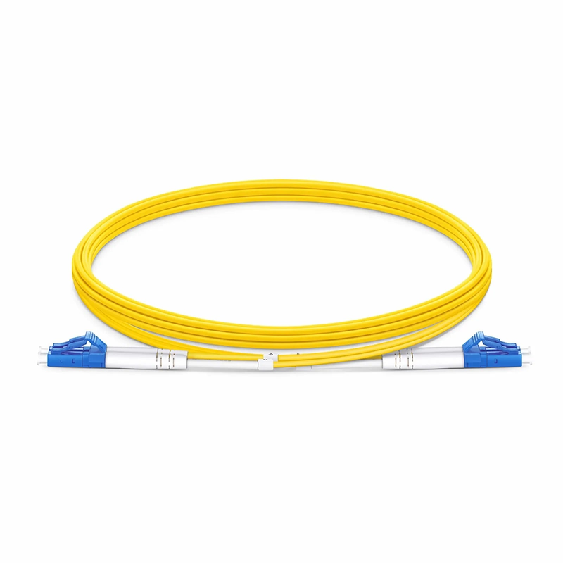 Refurb Squared 3m (10ft) Fiber Patch Cable, 2 Fibers, LC UPC Duplex to LC UPC Duplex, Single Mode (OS2), Plenum (OFNP), 1.6mm, Tight-Buffered, Yellow