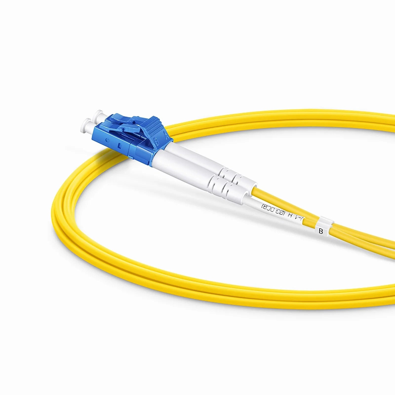 Refurb Squared 2m (7ft) Fiber Patch Cable, 2 Fibers, LC UPC Duplex to LC UPC Duplex, Single Mode (OS2), Plenum (OFNP), 1.6mm, Tight-Buffered, Yellow