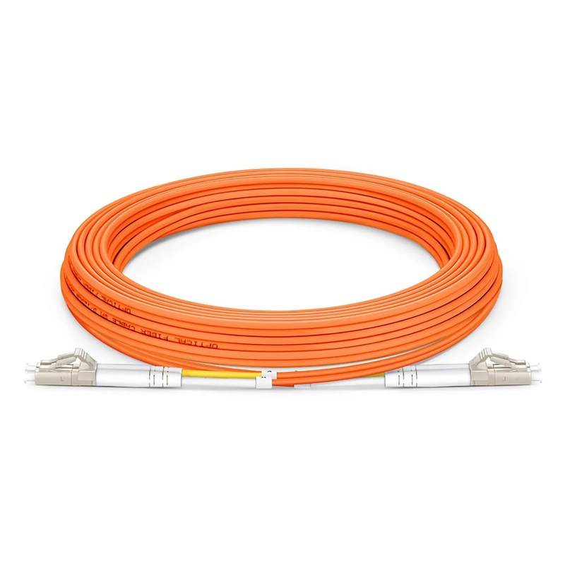 Refurb Squared 5m (16ft) Fiber Patch Cable, 2 Fibers, LC UPC Duplex to LC UPC Duplex, Multimode (OM2), Riser (OFNR), 2.0mm, Tight-Buffered, Orange