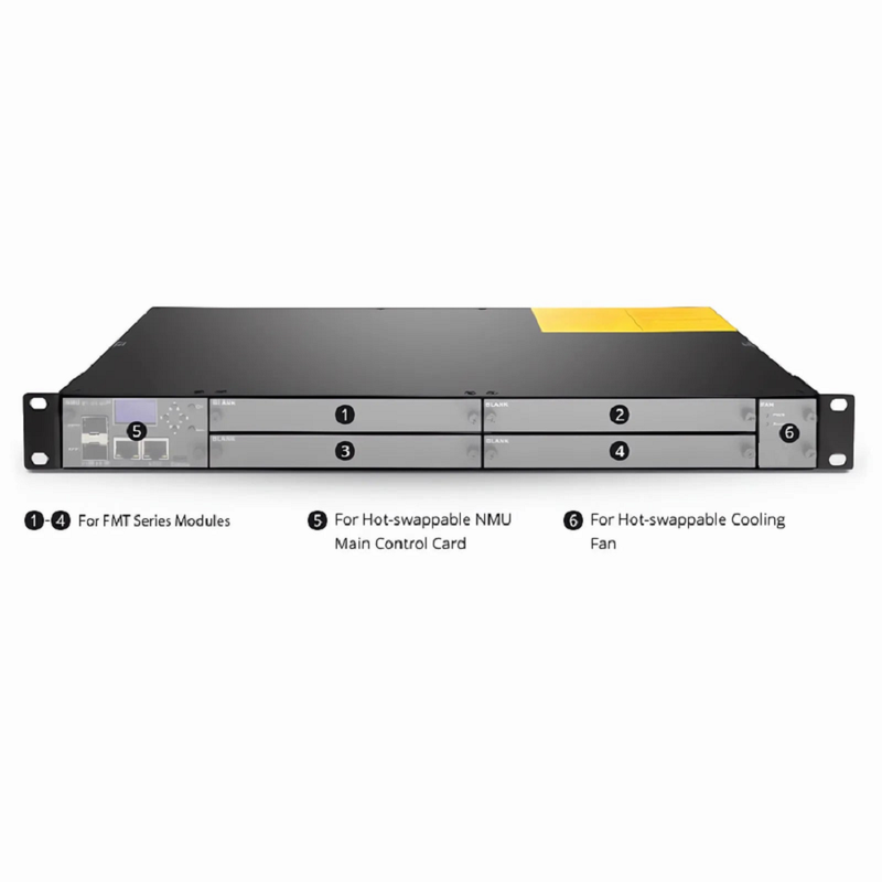 Refurb Squared FMT04-CH1U, 4 Slots 1U Managed Chassis Unloaded Platform, Redundant AC PSUs, Support SNMP Network Management