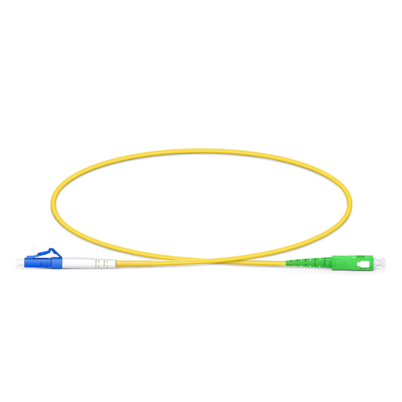 Refurb Squared 0.5m (1.6ft) Fiber Patch Cable, 1 Fiber, LC UPC Simplex to SC APC Simplex, Single Mode (OS2), Riser (OFNR), 2.0mm, Tight-Buffered, Yellow