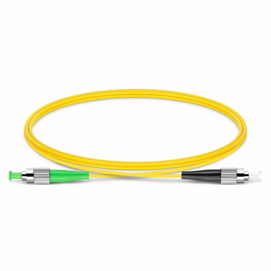 Refurb Squared 1m (3ft) Fiber Patch Cable, 1 Fiber, FC APC Simplex to FC UPC Simplex, Single Mode (OS2), Riser (OFNR), 2.0mm, Tight-Buffered, Yellow