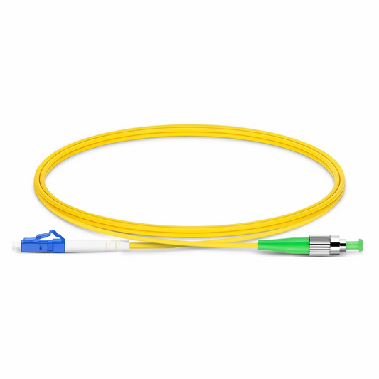 Refurb Squared 1m (3ft) Fiber Patch Cable, 1 Fiber, LC UPC Simplex to FC APC Simplex, Single Mode (OS2), Riser (OFNR), 2.0mm, Tight-Buffered, Yellow