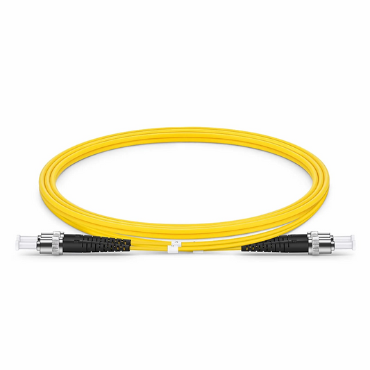 Refurb Squared 1m (3ft) Fiber Patch Cable, 2 Fibers, ST UPC to ST UPC, Single Mode (OS2), Riser (OFNR), 2.0mm, Tight-Buffered, Yellow