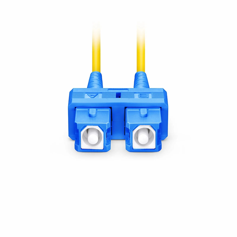 Refurb Squared 1m (3ft) Fiber Patch Cable, 2 Fibers, SC UPC Duplex to SC UPC Duplex, Single Mode (OS2), Riser (OFNR), 2.0mm, Tight-Buffered, Yellow