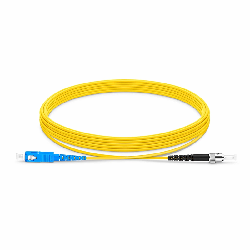 Refurb Squared 5m (16ft) Fiber Patch Cable, 1 Fiber, SC UPC Simplex to ST UPC Simplex, Single Mode (OS2), Riser (OFNR), 1.6mm, Tight-Buffered, Yellow