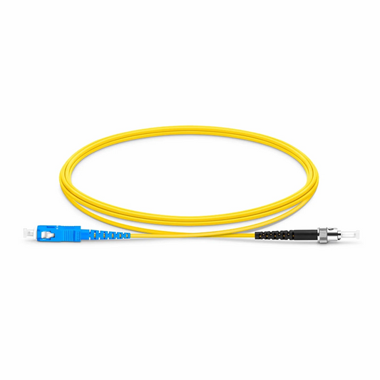 Refurb Squared 2m (7ft) Fiber Patch Cable, 1 Fiber, SC UPC Simplex to ST UPC Simplex, Single Mode (OS2), Riser (OFNR), 1.6mm, Tight-Buffered, Yellow
