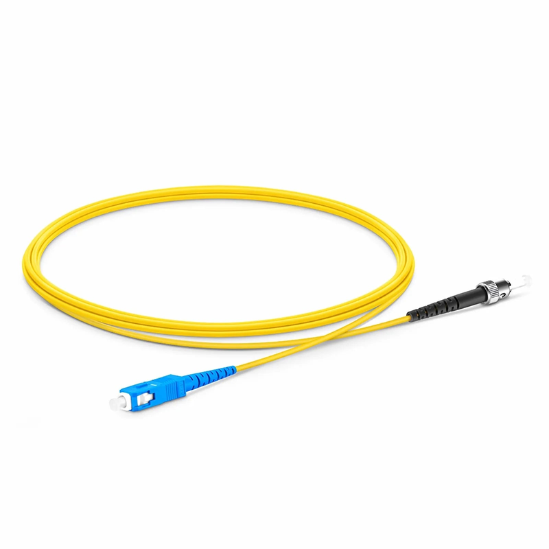 Refurb Squared 2m (7ft) Fiber Patch Cable, 1 Fiber, SC UPC Simplex to ST UPC Simplex, Single Mode (OS2), Riser (OFNR), 1.6mm, Tight-Buffered, Yellow