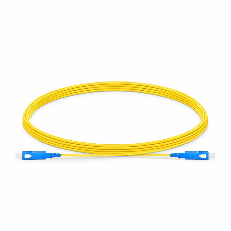 Refurb Squared 5m (16ft) Fiber Patch Cable, 1 Fiber, SC UPC Simplex to SC UPC Simplex, Single Mode (OS2), Riser (OFNR), 1.2mm, Tight-Buffered, Yellow