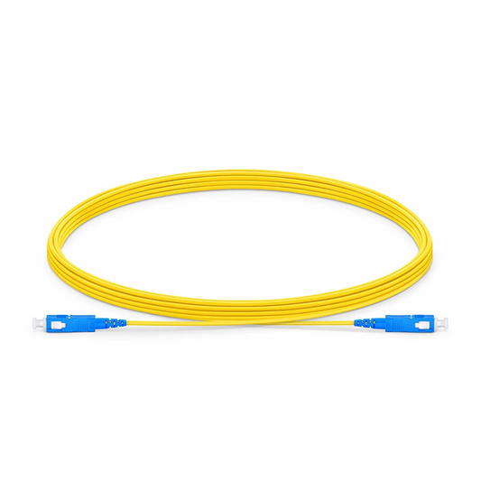 Refurb Squared 5m (16ft) Fiber Patch Cable, 1 Fiber, SC UPC Simplex to SC UPC Simplex, Single Mode (OS2), Riser (OFNR), 1.2mm, Tight-Buffered, Yellow