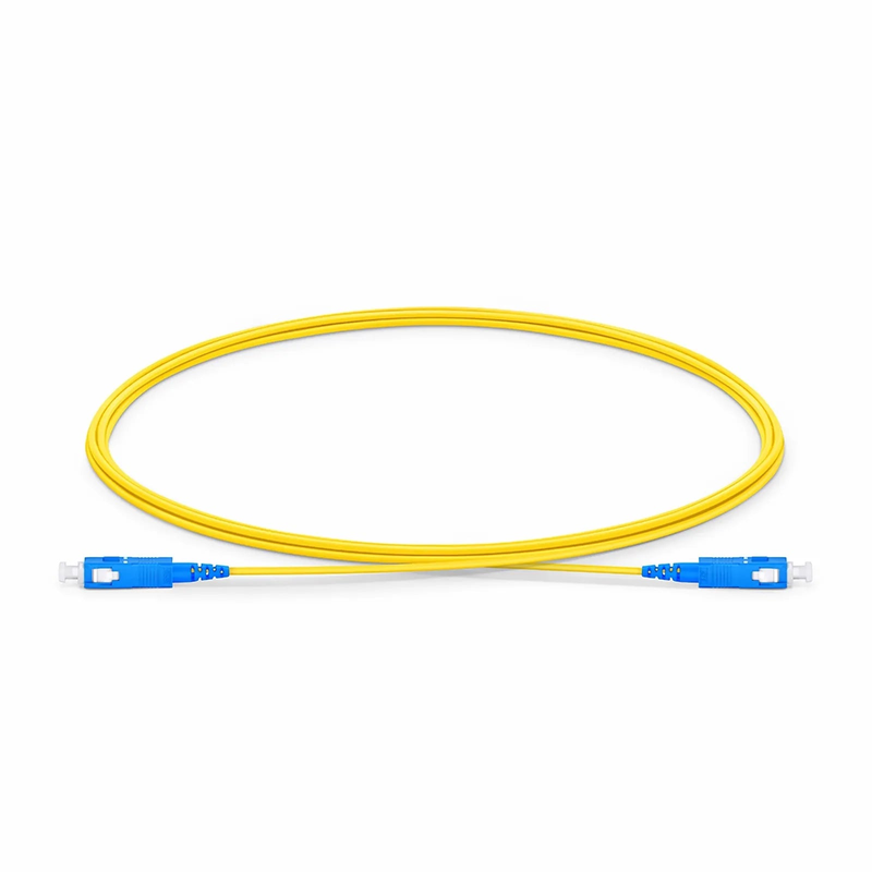 Refurb Squared 2m (7ft) Fiber Patch Cable, 1 Fiber, SC UPC Simplex to SC UPC Simplex, Single Mode (OS2), Riser (OFNR), 1.2mm, Tight-Buffered, Yellow