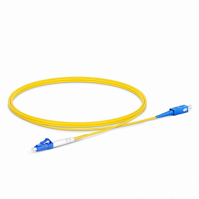 Refurb Squared 1m (3ft) Fiber Patch Cable, 1 Fiber, LC UPC Simplex to SC UPC Simplex, Single Mode (OS2), Riser (OFNR), 2.0mm, Tight-Buffered, Yellow