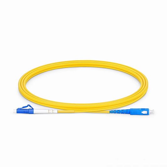 Refurb Squared 2m (7ft) Fiber Patch Cable, 1 Fiber, LC UPC Simplex to SC UPC Simplex, Single Mode (OS2), Riser (OFNR), 2.0mm, Tight-Buffered, Yellow