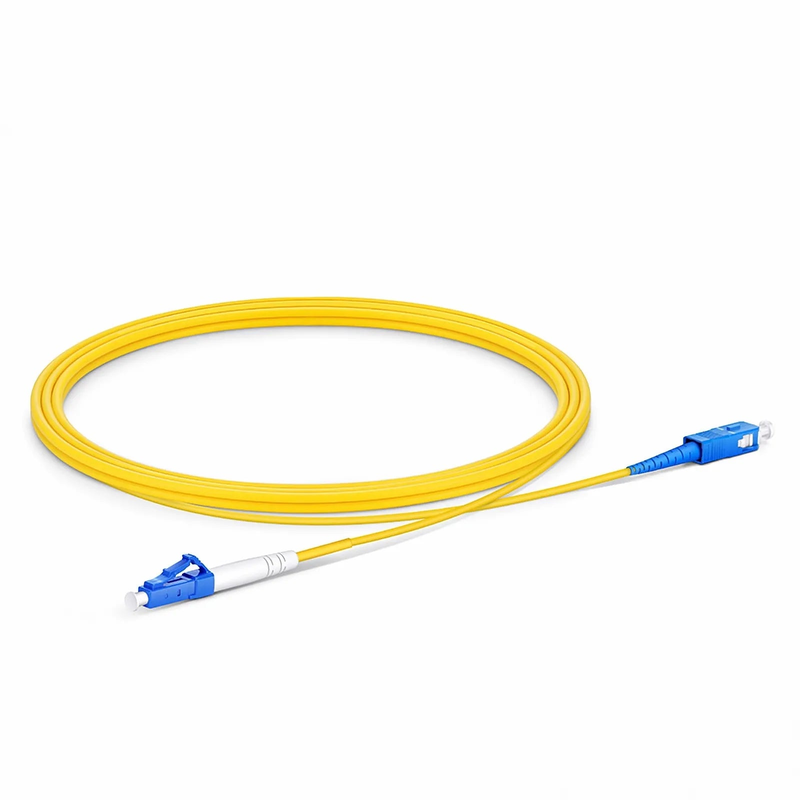 Refurb Squared 2m (7ft) Fiber Patch Cable, 1 Fiber, LC UPC Simplex to SC UPC Simplex, Single Mode (OS2), Riser (OFNR), 2.0mm, Tight-Buffered, Yellow