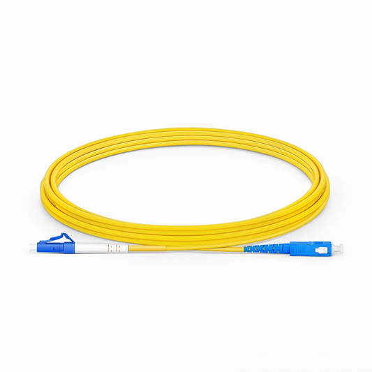 Refurb Squared 3m (10ft) Fiber Patch Cable, 1 Fiber, LC UPC Simplex to SC UPC Simplex, Single Mode (OS2), Riser (OFNR), 2.0mm, Tight-Buffered, Yellow