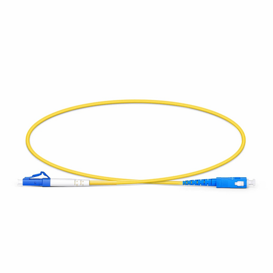 Refurb Squared 0.5m (1.6ft) Fiber Patch Cable, 1 Fiber, LC UPC Simplex to SC UPC Simplex, Single Mode (OS2), Riser (OFNR), 2.0mm, Tight-Buffered, Yellow