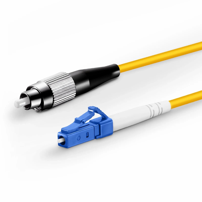 Refurb Squared 1m (3ft) Fiber Patch Cable, 1 Fiber, LC UPC Simplex to FC UPC Simplex, Single Mode (OS2), Riser (OFNR), 2.0mm, Tight-Buffered, Yellow