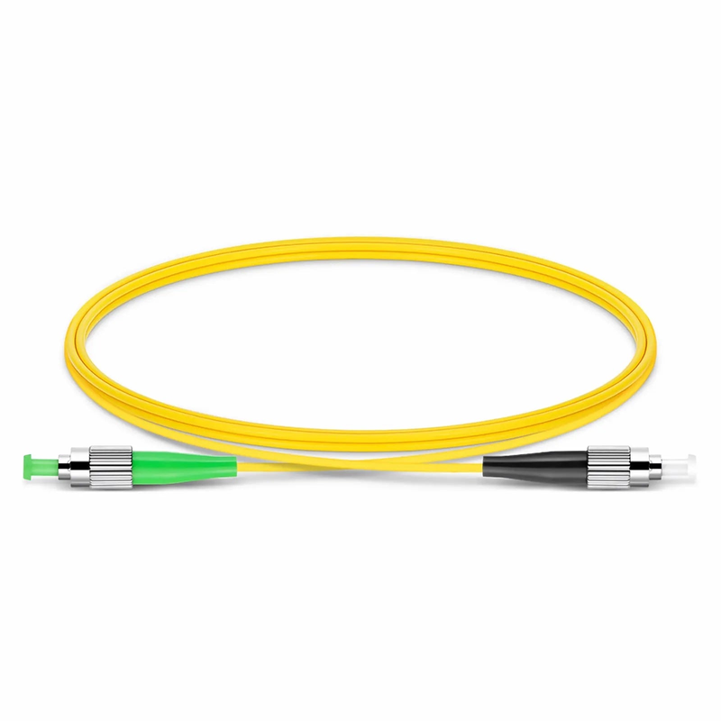 Refurb Squared 1m (3ft) Fiber Patch Cable, 1 Fiber, FC APC Simplex to FC UPC Simplex, Single Mode (OS2), Riser (OFNR), 2.0mm, Tight-Buffered, Yellow