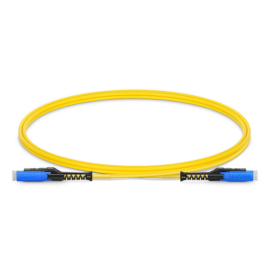 Refurb Squared 1m (3ft) Fiber Patch Cable, 2 Fibers, MDC UPC Duplex to MDC UPC Duplex Uniboot, Single Mode (OS2), Riser (OFNR), 2.0mm, Yellow, for 100/400/800G Network Connection