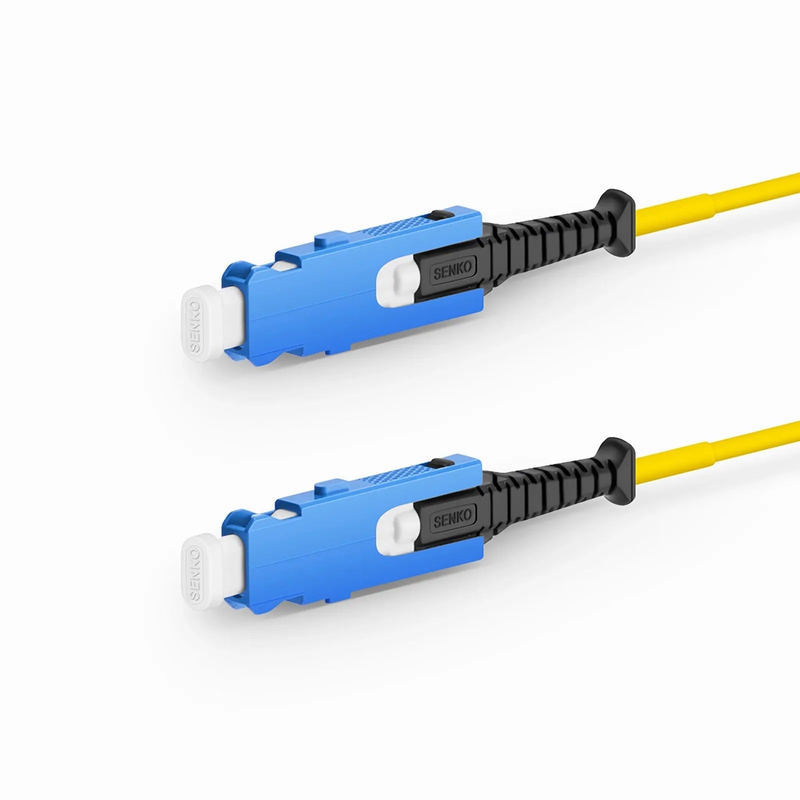 Refurb Squared 1m (3ft) Fiber Patch Cable, 2 Fibers, SN UPC Duplex to SN UPC Duplex Uniboot, Single Mode (OS2), Riser (OFNR), 1.6mm, Yellow, for 400G Network Connection
