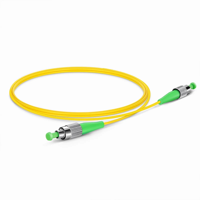 Refurb Squared 1m (3ft) Fiber Patch Cable, 1 Fiber, FC APC Simplex to FC APC Simplex, Single Mode (OS2), Riser (OFNR), 2.0mm, Tight-Buffered, Yellow