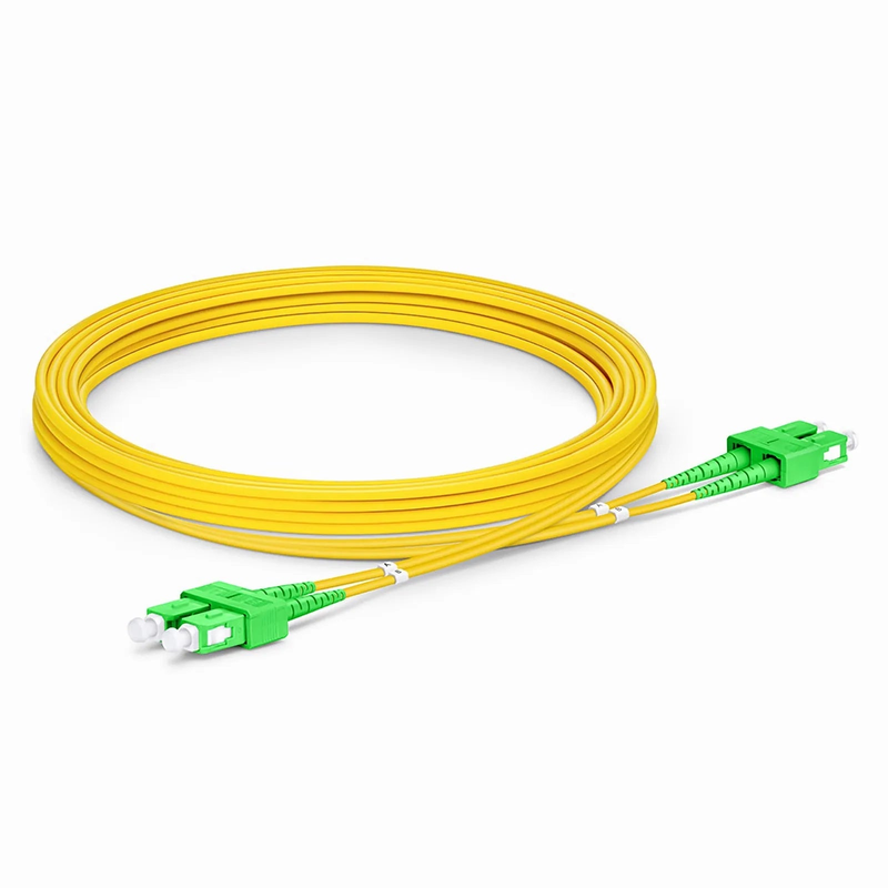 Refurb Squared 3m (10ft) Fiber Patch Cable, 2 Fibers, SC APC Duplex to SC APC Duplex, Single Mode (OS2), LSZH, 2.0mm, Tight-Buffered, Yellow