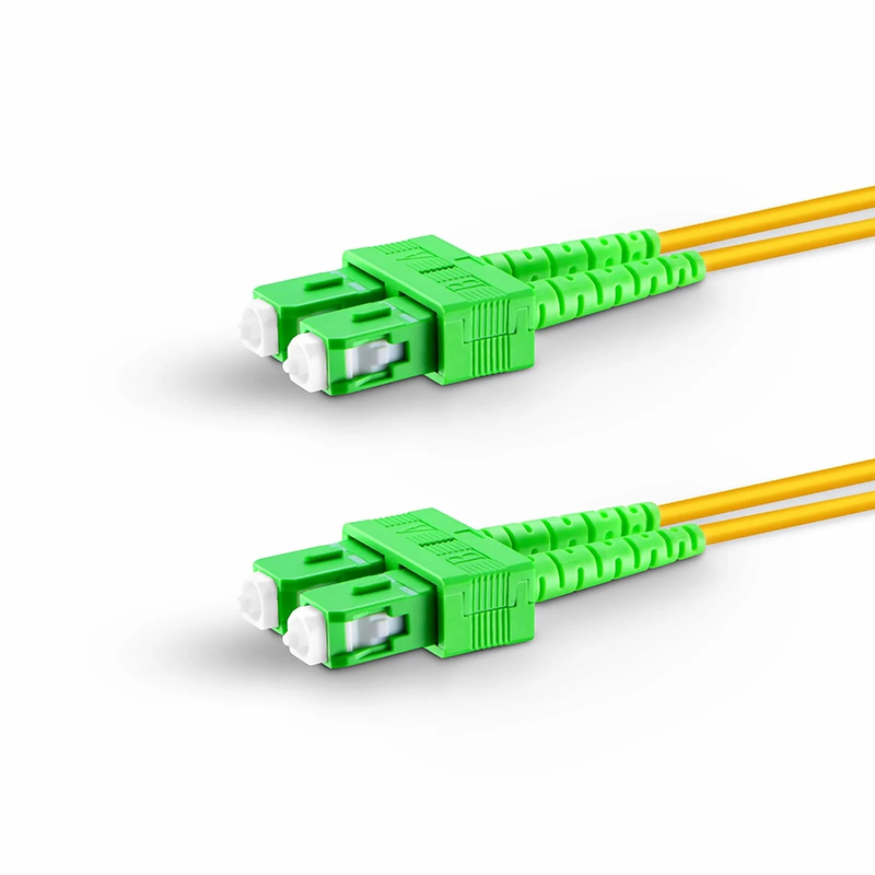 Refurb Squared 3m (10ft) Fiber Patch Cable, 2 Fibers, SC APC Duplex to SC APC Duplex, Single Mode (OS2), LSZH, 2.0mm, Tight-Buffered, Yellow