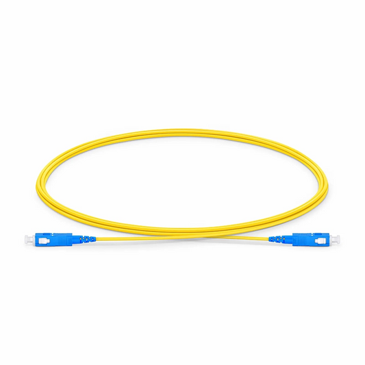 Refurb Squared 2m (7ft) Fiber Patch Cable, 1 Fiber, SC UPC Simplex to SC UPC Simplex, Single Mode (OS2), Riser (OFNR), 1.2mm, Tight-Buffered, Yellow