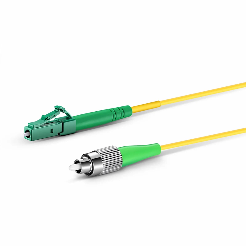 Refurb Squared 1m (3ft) Fiber Patch Cable, 1 Fiber, LC APC Simplex to FC APC Simplex, Single Mode (OS2), Riser (OFNR), 2.0mm, Tight-Buffered, Yellow
