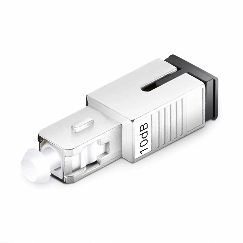 Refurb Squared SC/UPC Singlemode Fixed Fiber Optic Attenuator, Male-Female, 10dB (10pcs/Pack)