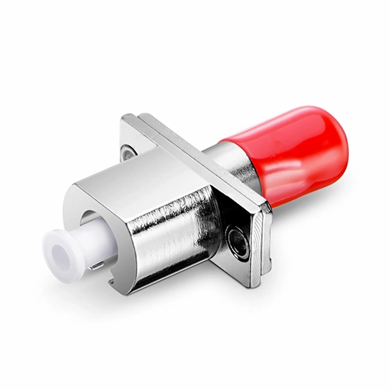 Refurb Squared ST/UPC Female to LC/UPC Female Hybrid Simplex Single Mode/Multimode Metal Fiber Optic Adapter/Coupler with Flange