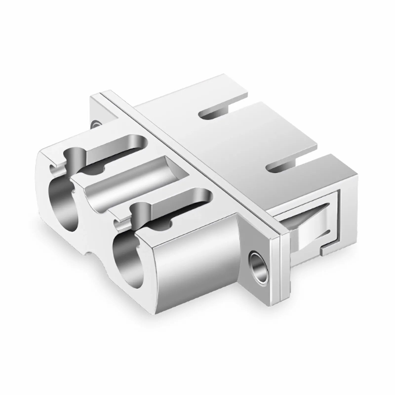 Refurb Squared LC/UPC Female to SC/UPC Female Hybrid Duplex Single Mode/Multimode Metal Fiber Optic Adapter/Coupler with Flange
