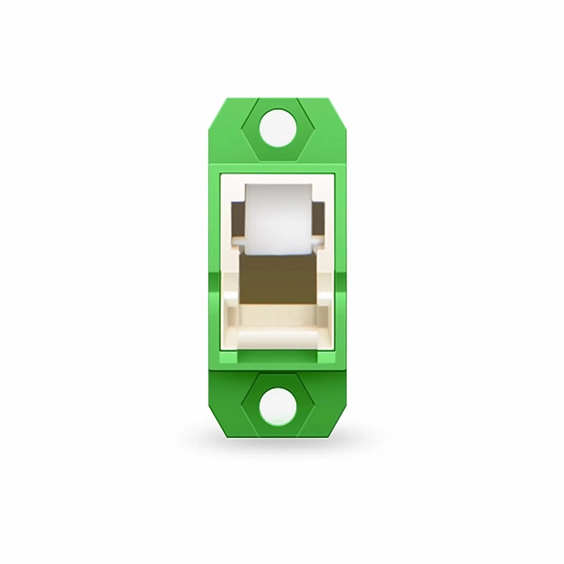 Refurb Squared LSH/APC to LSH/APC Simplex OS2 Single Mode Plastic Fiber Optic Adapter/Coupler with Flange