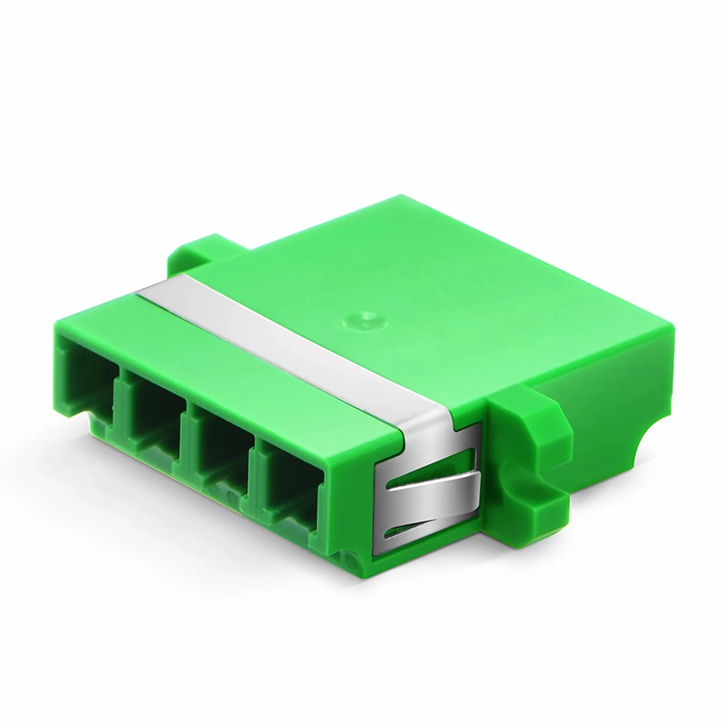 Refurb Squared LC/APC to LC/APC Quad OS2 Single Mode Plastic Fiber Optic Adapter/Coupler with Flange