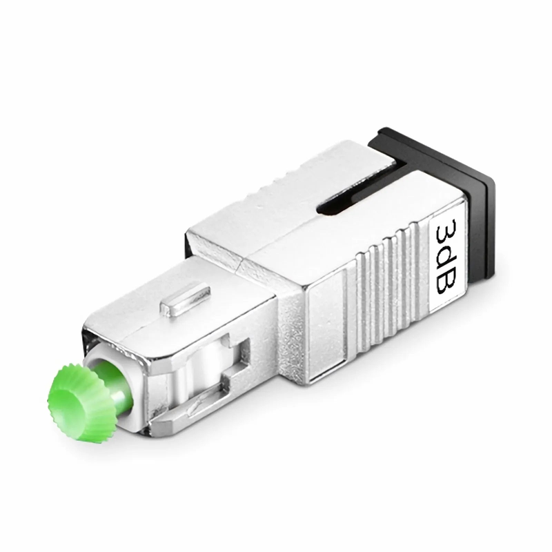 Refurb Squared SC/APC Singlemode Fixed Fiber Optic Attenuator, Male-Female, 3dB (10pcs/Pack)