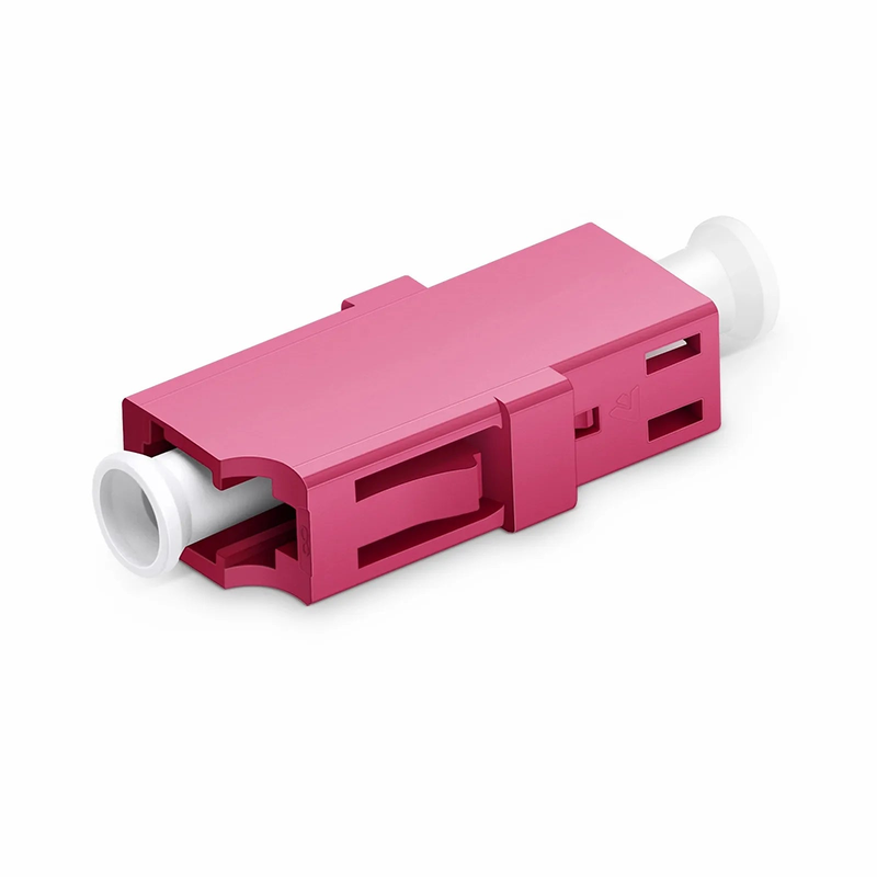 Refurb Squared LC/UPC to LC/UPC Simplex OM4 Multimode Plastic Fiber Optic Adapter/Coupler without Flange, Violet