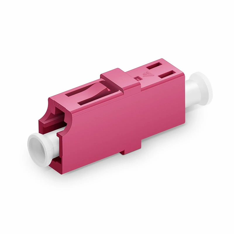 Refurb Squared LC/UPC to LC/UPC Simplex OM4 Multimode Plastic Fiber Optic Adapter/Coupler without Flange, Violet