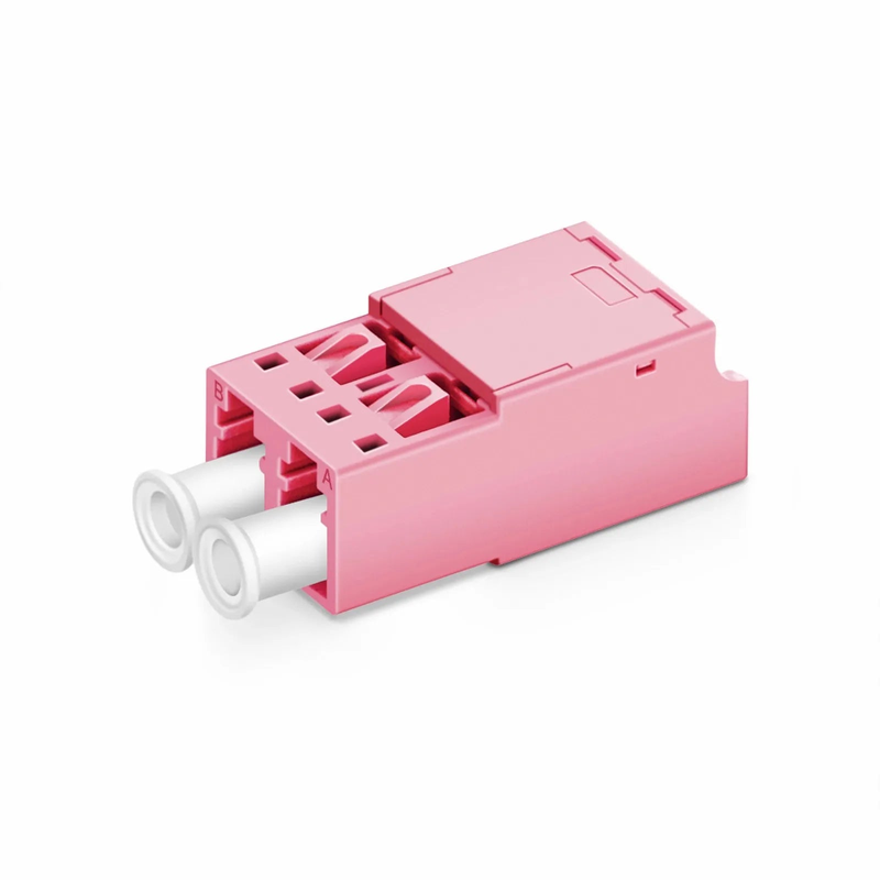 Refurb Squared LC/UPC to LC/UPC Duplex OM4 Multimode Shuttered Fiber Optic Adapter/Coupler without Flange